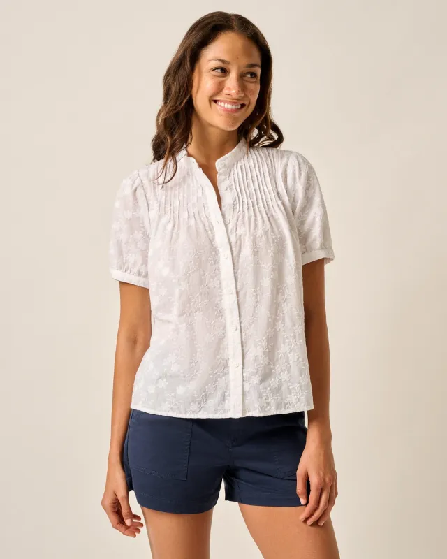 Rosie Pintuck Cotton Blouse sold by Johnnie-O