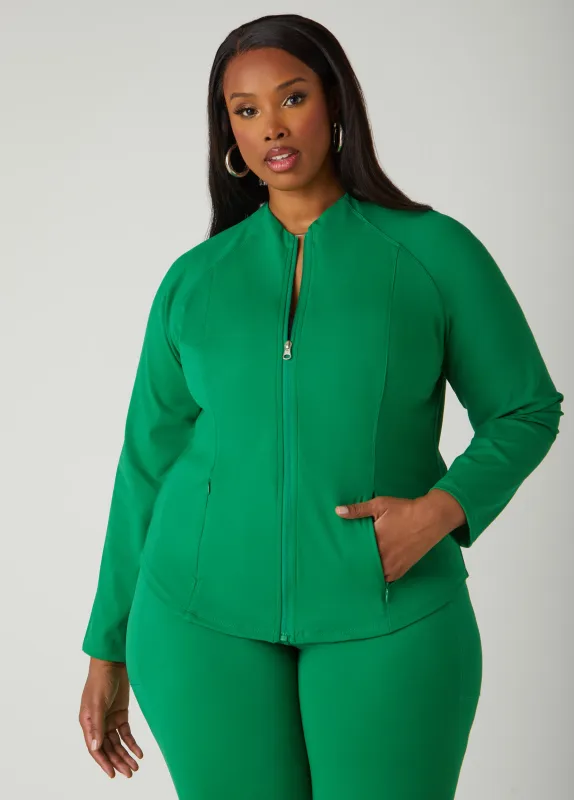 Zip Front Knit Athletic Jacket sold by Ashley Stewart