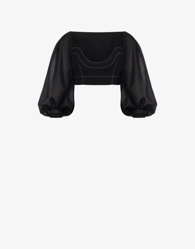 Top crop in voile con impunture
 sold by Philosophy di Lorenzo Serafini