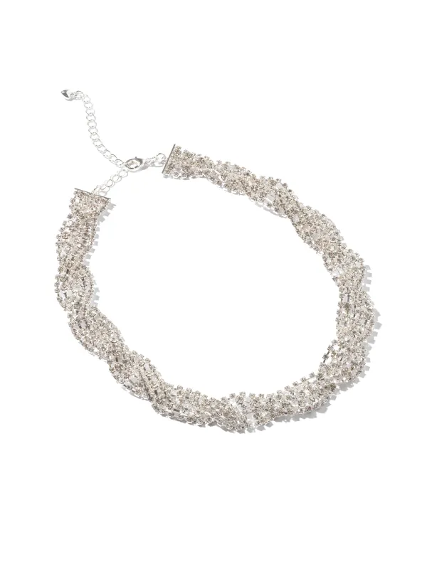 Braided Rhinestone Necklace sold by Suzy Shier