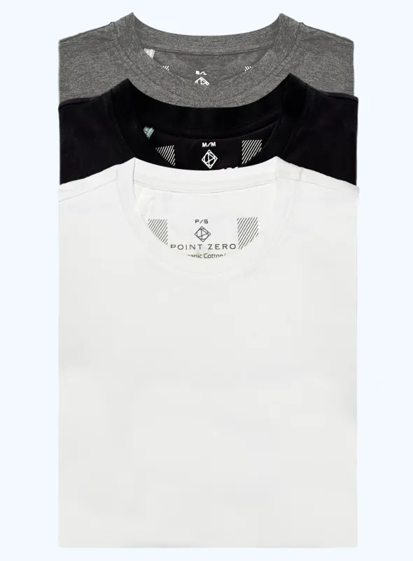 3-Pack Cotton Organic Long Sleeves T-shirts || Pack de 3 t-shirt à manches longues en coton biologique sold by Point Zero