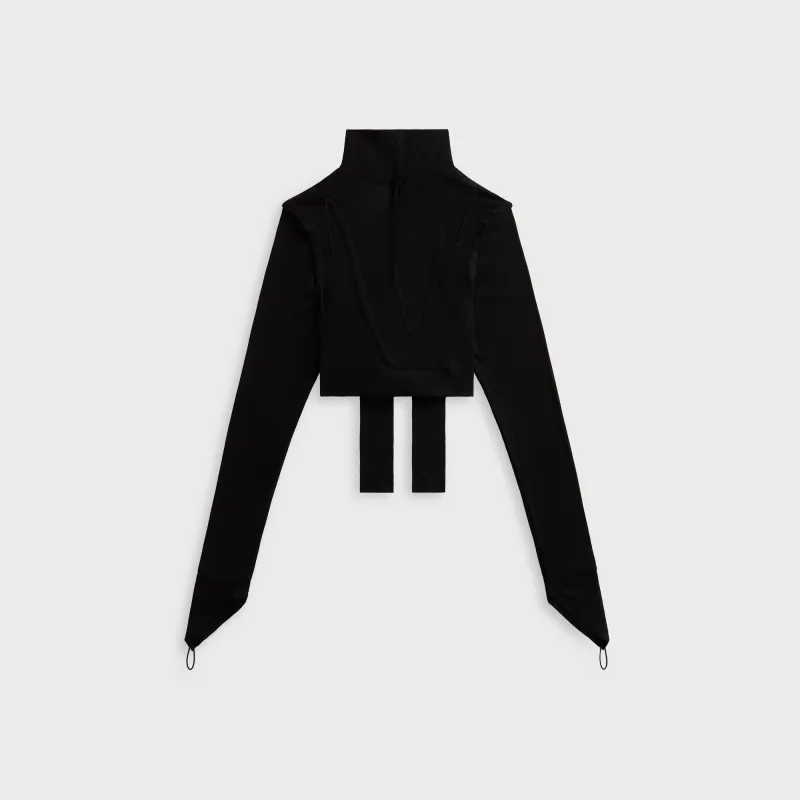Sami Miro Vintage High Neck Open Seam Crop Top - Black sold by Kith