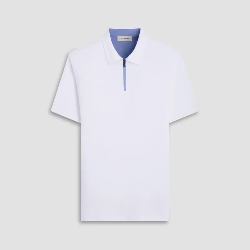 Performance Heather Quarter-Zip Polo Shirt sold by Bugatchi