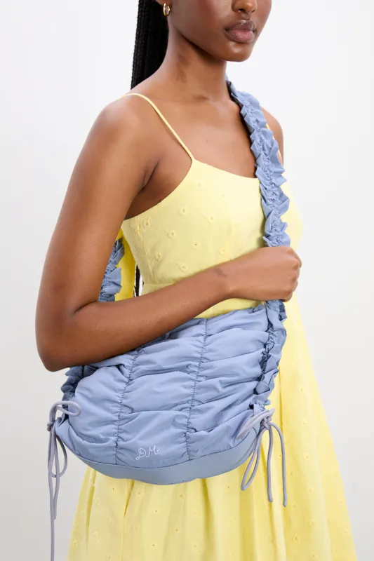 ruched tie bag - blue sold by Damson Madder