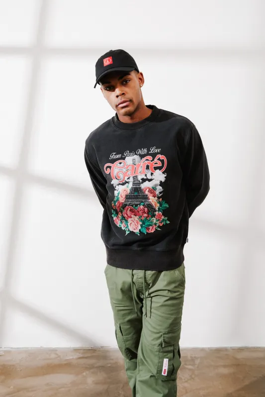 Carre Paris With Love Vintage Crewneck Washed Black sold by Culture Kings