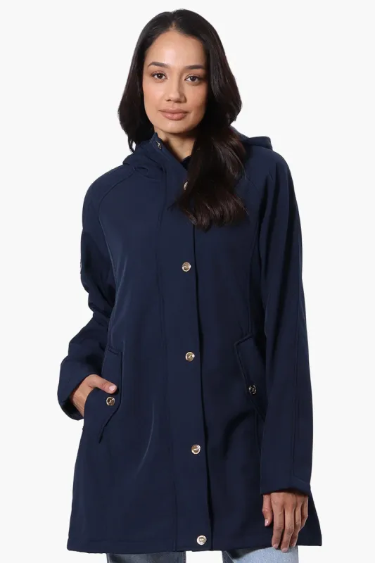 Canada Weather Gear Soft Shell Hooded Lightweight Jacket - Navy sold by Fairweather