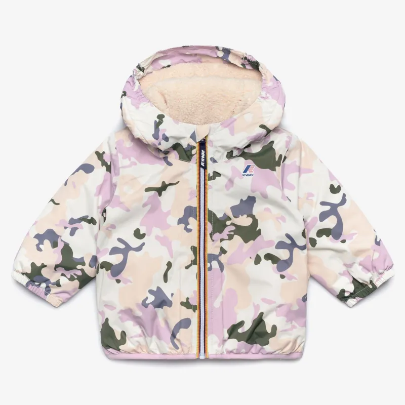 E. LE VRAI 3.0 CLAUDINE ORSETTO GRAPHIC - Jackets - Mid - KID UNISEX - ECRU-CAMO GIRL PINK sold by K-Way