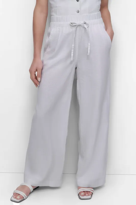 LINEN VISCOSE PULL ON PANT sold by DKNY