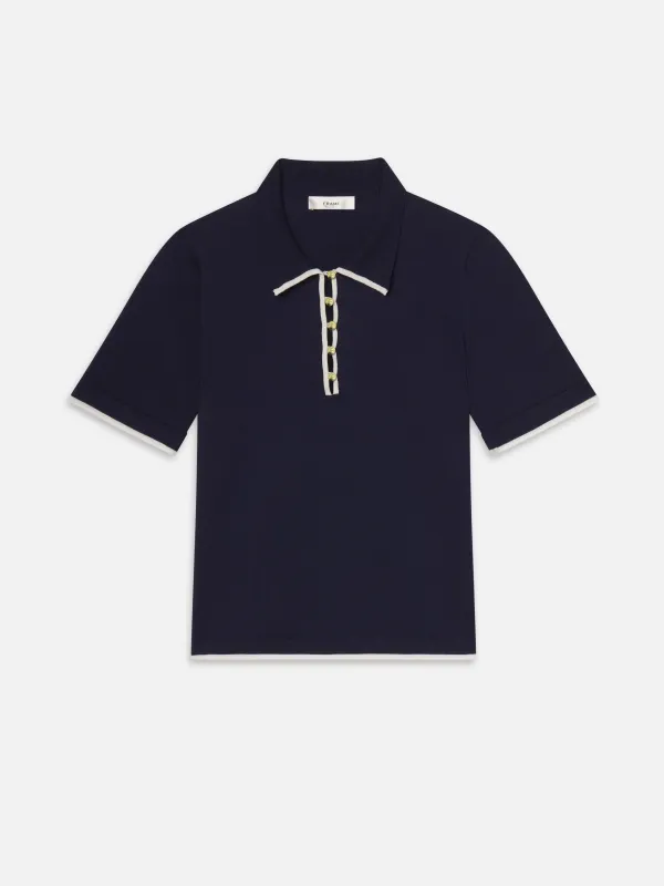 The Sport Polo -- Navy Multi sold by Frame Denim