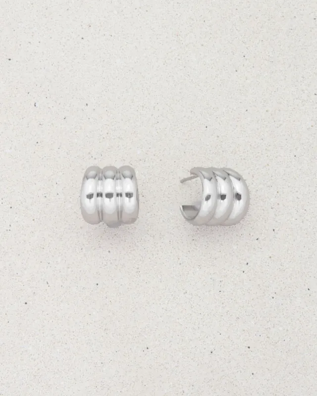 GUGGENHEIM HOOP EARRINGS SILVER sold by Boston Proper
