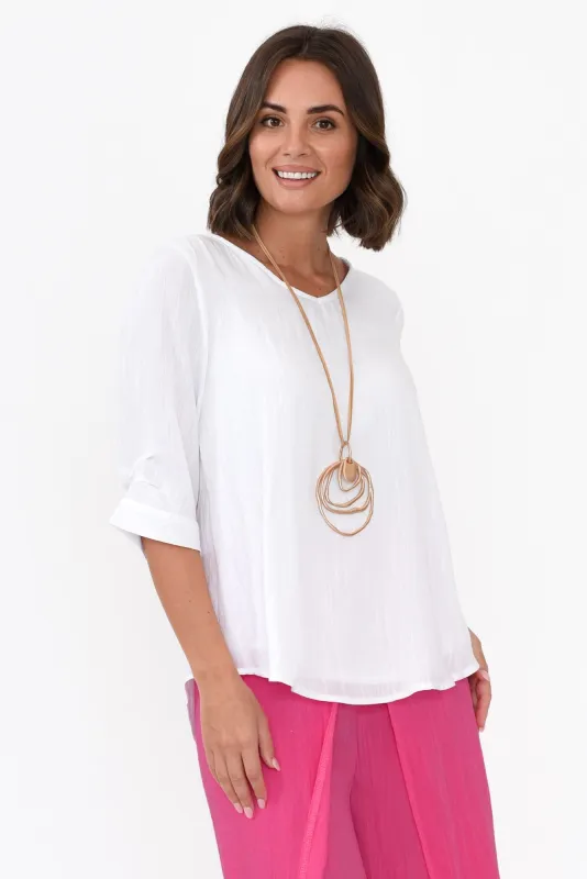 Gomez White Button Top sold by Blue Bungalow
