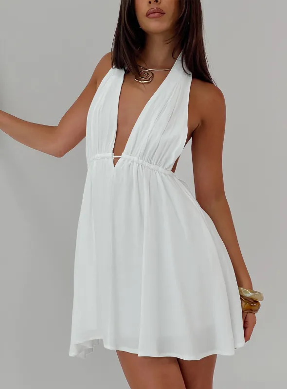 Saddler Mini Dress White sold by Princess Polly