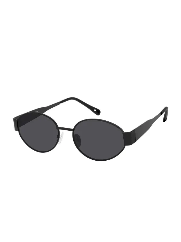 Slim Metal Oval Sunglasses in Black sold by Jessica Simpson