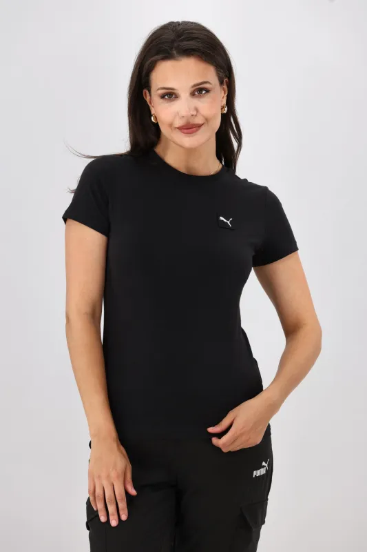 Puma ESS ELEVATED Tee Black sold by Shine On