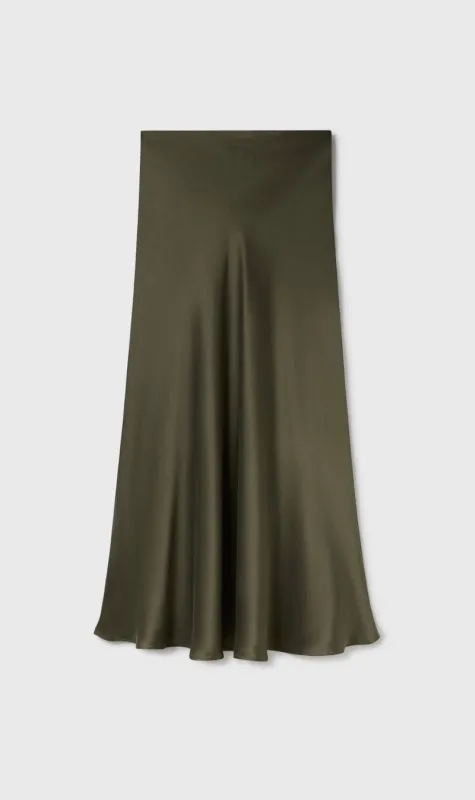 Silk Laundry | Long Bias Cut Skirt - Pine sold by Sister & Co