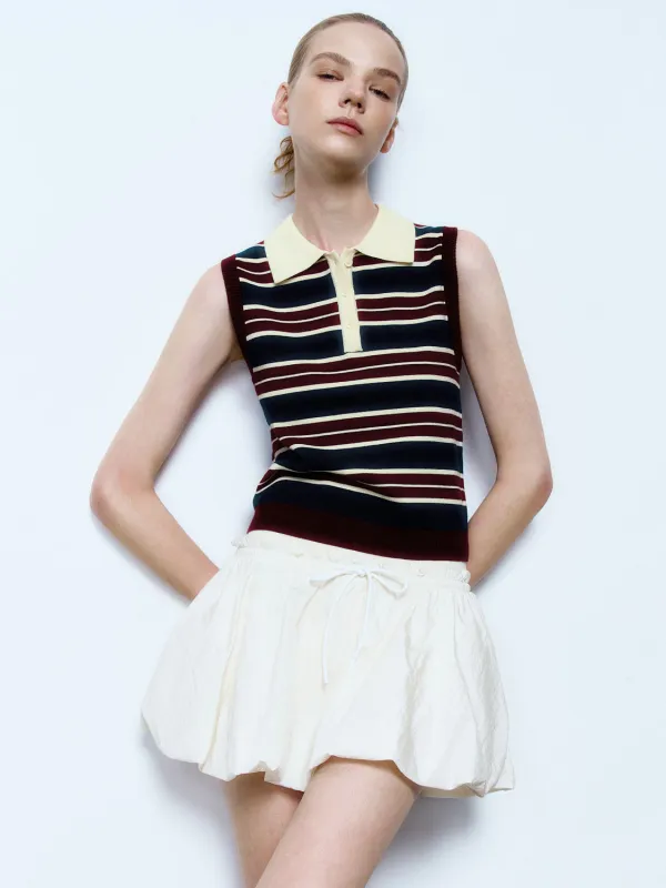Sleeveless Striped Knitted T-Shirts sold by Urban Revivo