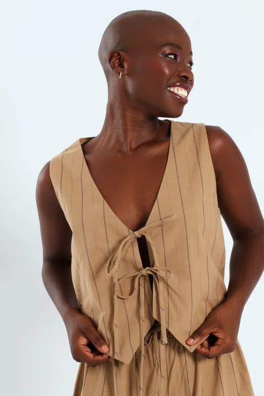 Tie Waistcoat - Tan sold by Edgars 