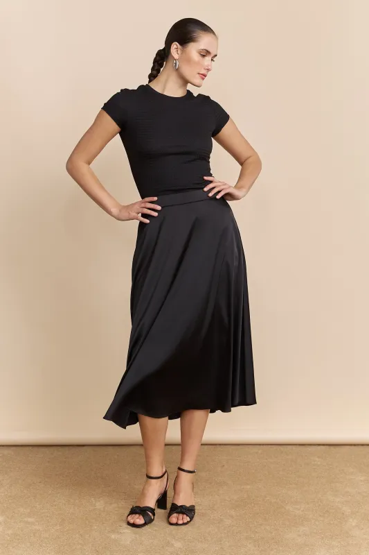 Satin skirt with elastic waist sold by Tristan Style