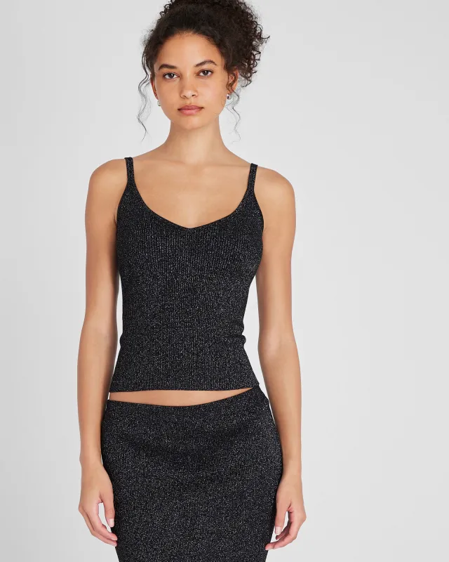 Metallic Ribbed-Knit Tank sold by Club Monaco