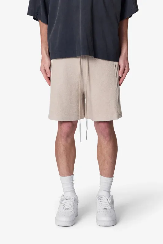 Tricot Striped Sweatshorts - Tan sold by MNML