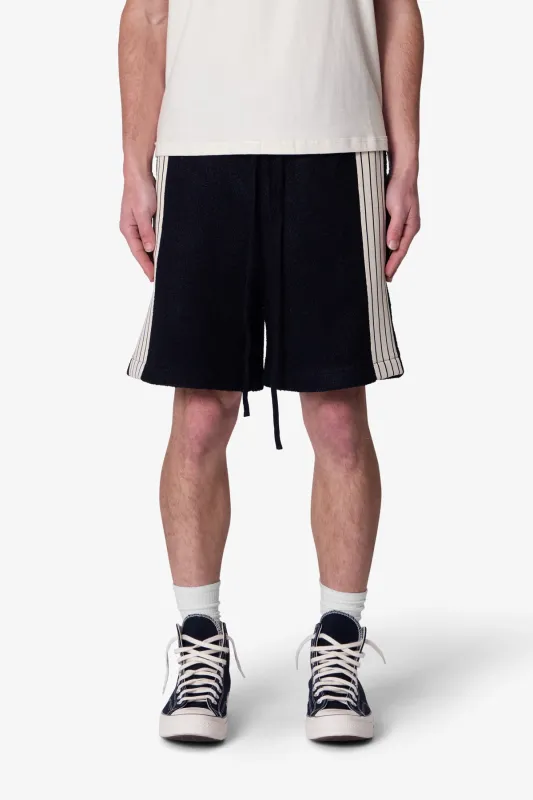 Tricot Striped Sweatshorts - Black sold by MNML