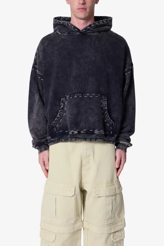 Contrast Stitch Hoodie - Black sold by MNML