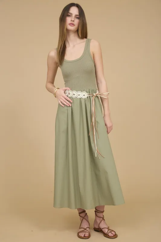 MIX MEDIA TANK MIDI DRESS sold by Blu Pepper