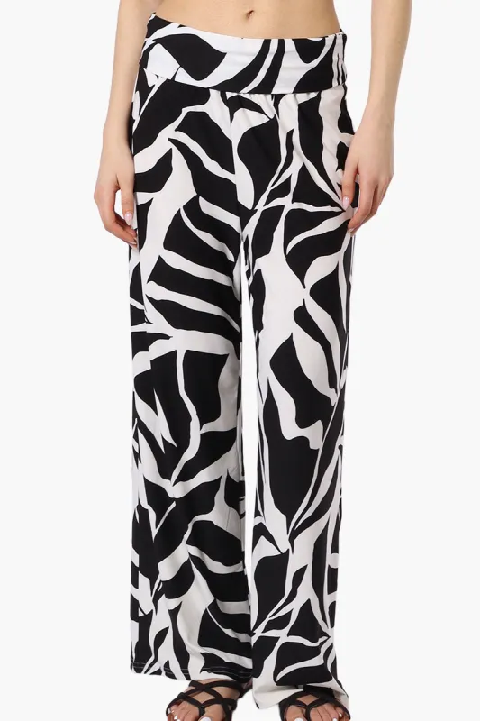 International INC Company Floral Fold Over Palazzo Pants - Black sold by Fairweather