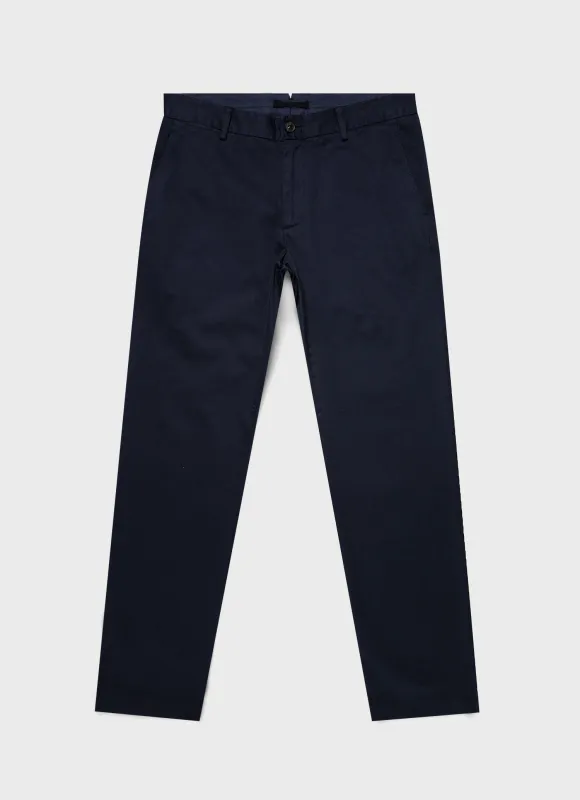 Men's Slim Fit Chino in Navy sold by Sunspel