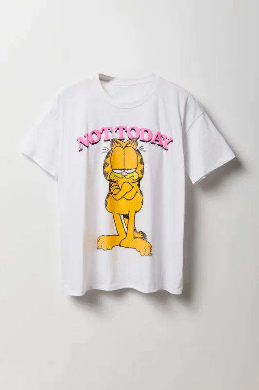 T-shirt de coupe garçonne à imprimé Garfield Not Today sold by Urban Planet
