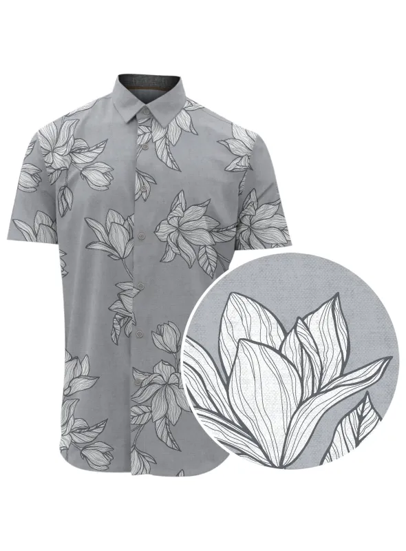 ROBINS | Linen Flower Print Shirt|| ROBINS | Chemise En Lin à Imprimé Floral sold by Point Zero