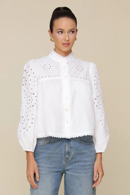 Cotton Broderie Anglaise Blouse sold by Avec Les Filles
