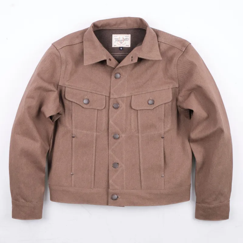 High Low 15 Ounce Brown Denim Jacket sold by Freenote Cloth