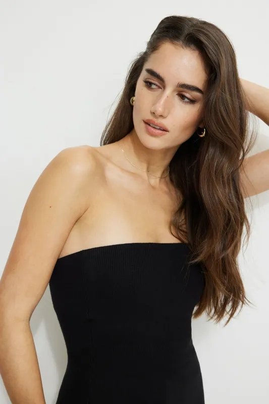 Ava Peplum Knit Tube Top sold by Dynamite