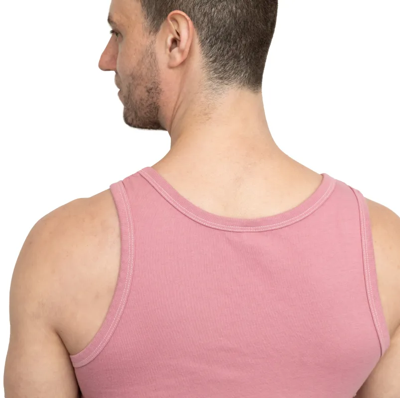 The "Bruiser" Cotton Tank Top in Spring Pink sold by Blade + Blue