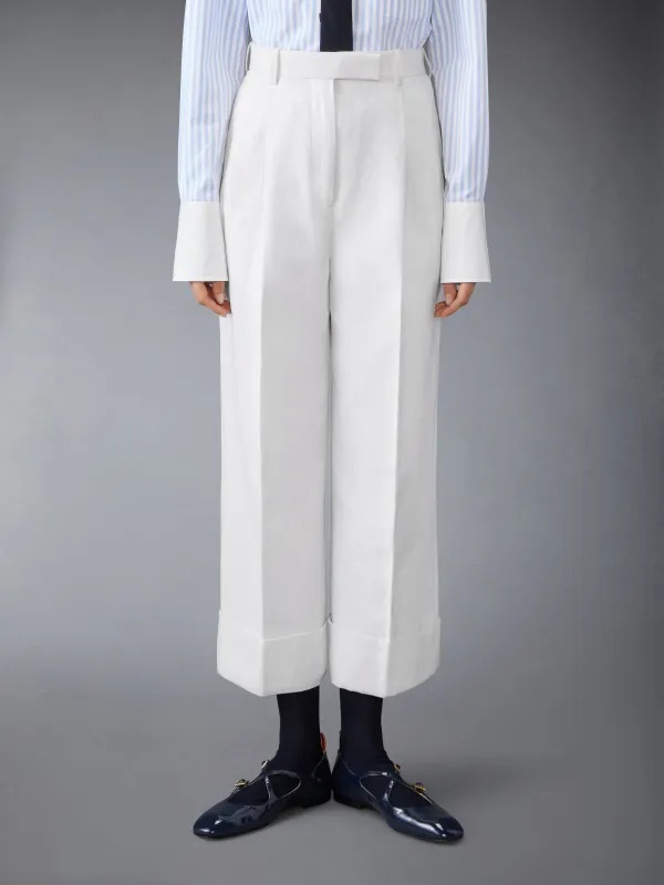 LINEN COTTON HIGH WAISTED TROUSER sold by Thom Browne