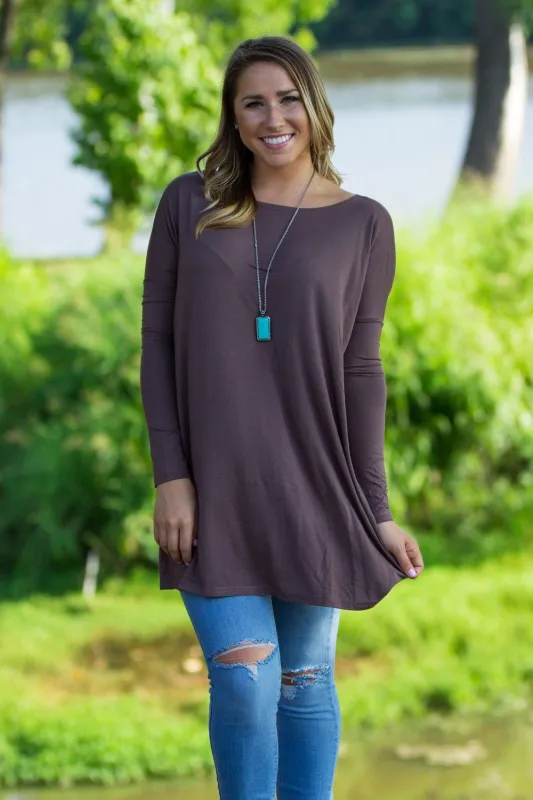 Long Sleeve Piko Tunic - Dark Brown sold by Piko 1988