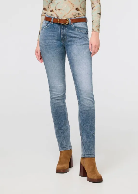 Performance Denim Mid Rise Slim Straight - Beach Blue sold by DUER