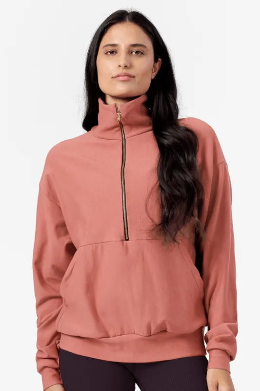 Freedom Half Zip Sweatshirt in Acacia sold by Daub & Design