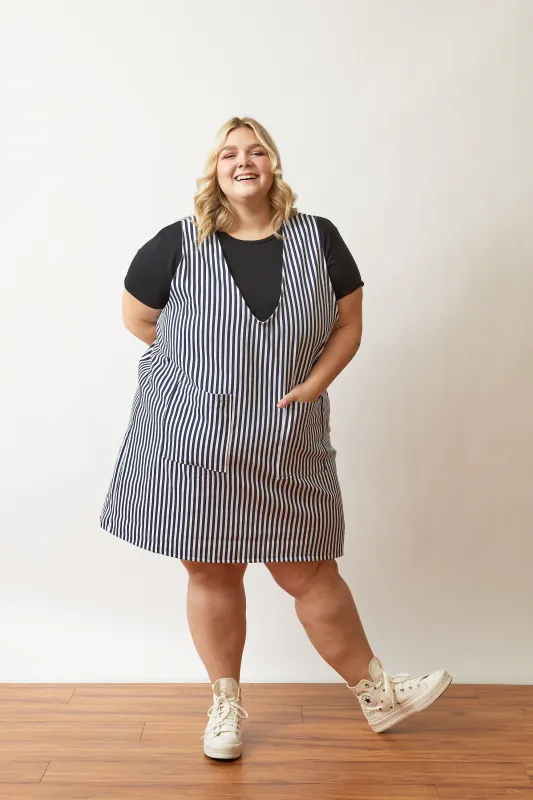 Stripe Reversible Pinafore Dress sold by Oge Ajibe