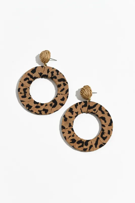 Zena Brown Leopard Drop Earrings sold by Blue Bungalow