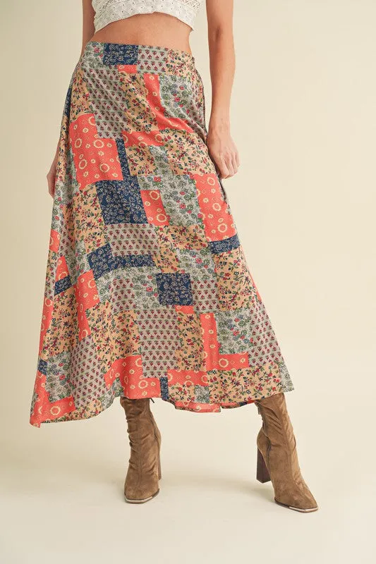 Aemi + Co Printed Maxi Skirt sold by Charming Charlie
