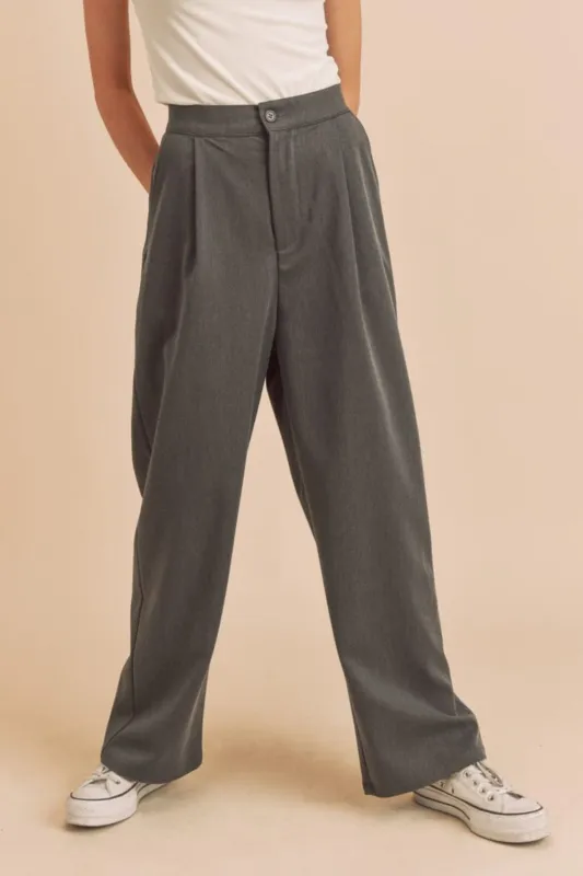 Aemi + Co High Waist Wide Leg Pants with Side Pockets sold by Charming Charlie
