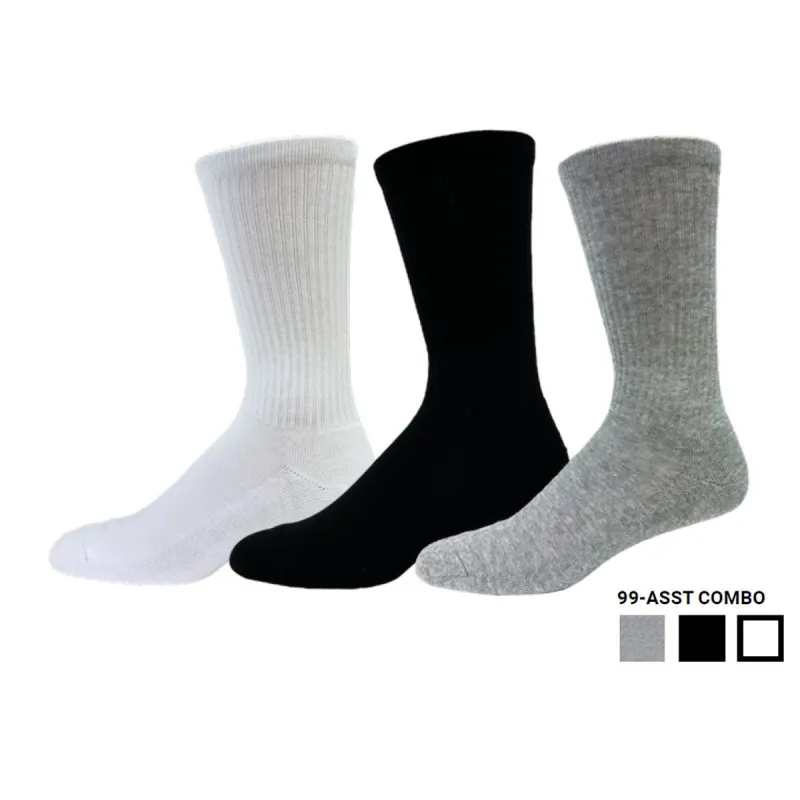 "90% Cotton Crew" Athletic Socks (3 Pairs) by KEY sold by Great Sox
