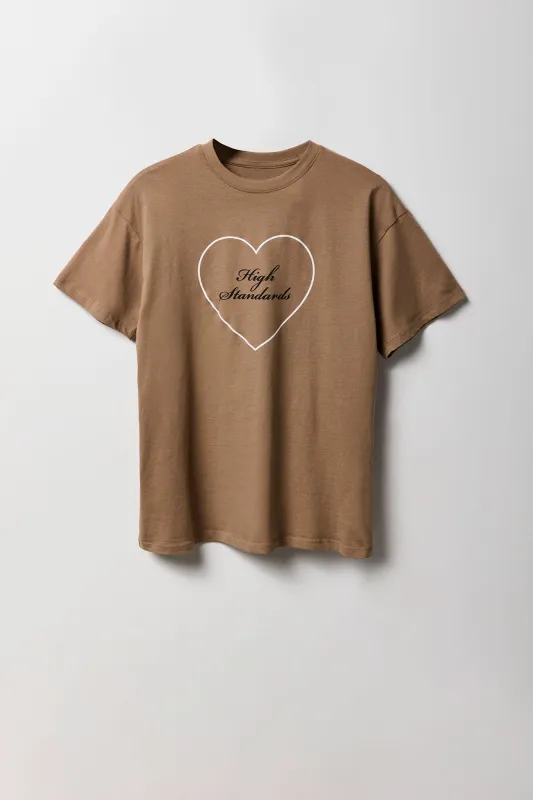 High Standards Graphic Boyfriend T-Shirt sold by Urban Planet