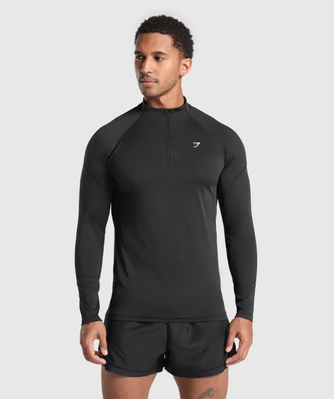 Gymshark Performance 1/4 Zip - Black sold by Gymshark