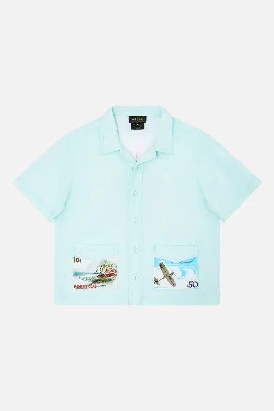 BOYS SHORT SLEEVE CABANA SHIRT 4-10 WITH LOVE FROM LISBON sold by Camilla