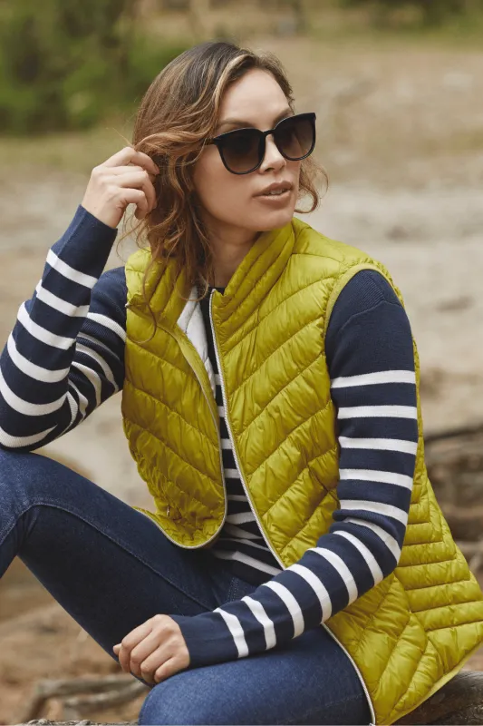 LOUISE Light Down Vest with Upright Collar 4040 sold by Lornes Coats