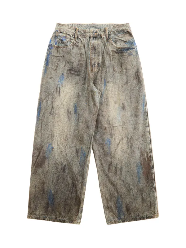 Dirty-Dyed Wasteland Style Baggy Jeans sold by Thesupermade