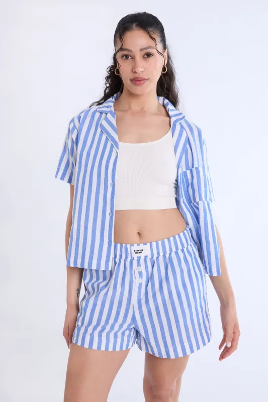 Cotton Pajama Striped Boxer Shorts sold by Bluenotes